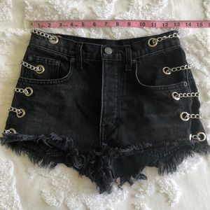 CARMAR denim short w/ chains